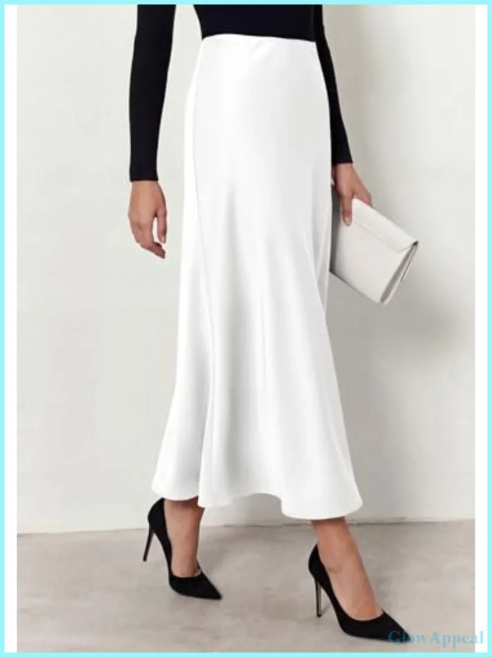 Women's Silk Satin Maxi Skirt High Waisted Mermaid Bodycon Fall Trendy